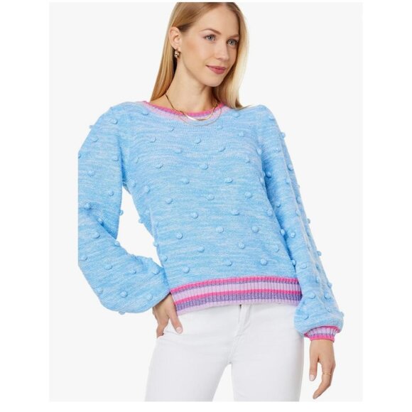 NWT Lilly Pulitzer $168 Verna Sweater W’s XXS Blue Pink - Picture 4 of 17